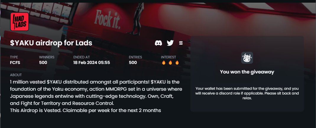 yayy! thanks <a href="/YakuCorp/">YAKU 🦾</a> <a href="/yakutoken/">YAKU Token</a> 😻