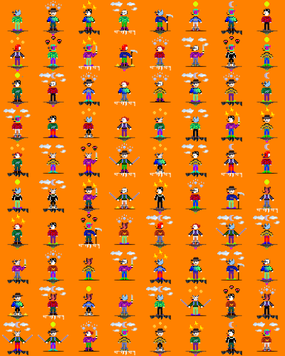 sniperdev_'s tweet image. Not all charecter nft's will have orange backgrounds, but it is presiding theme 👀