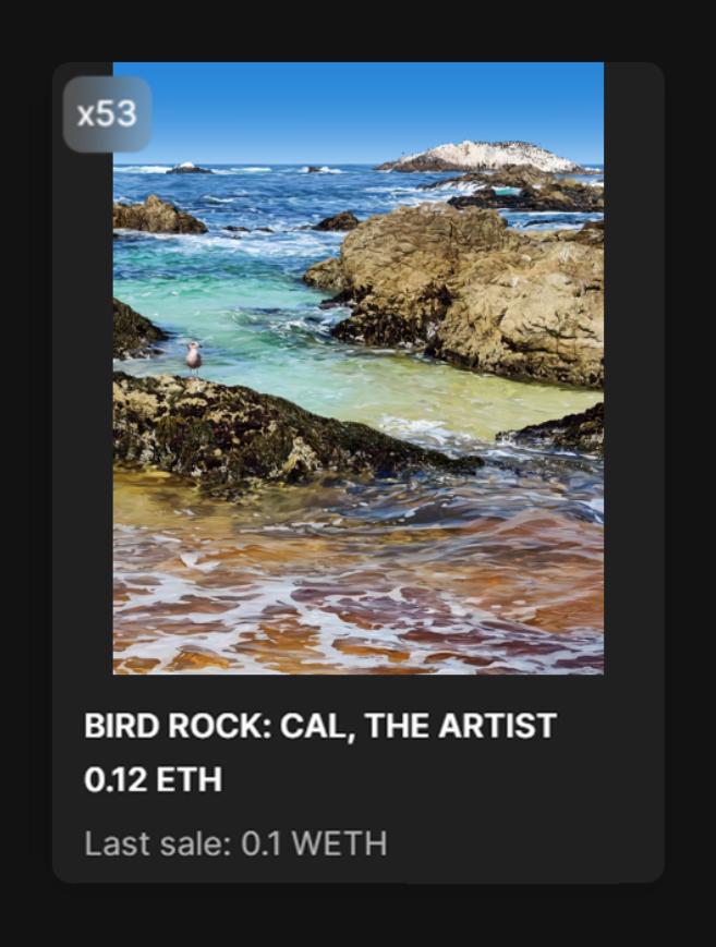 Califormetry's tweet photo. AND IT'S GONE 🍾 53 EDITIONS MINTED 

now that our collaborative drop with @noble_gallery has finally been written onto the pages of history, I'd like to give SPECIAL THANKS to @C4RDlNAL, @Artifaction2, and @superSZCZ4 for this amazing opportunity;  to all collectors who have secured an edition for their vaults;  and to each of you for every like, rt, @ and comment you supported us with!!

"BIRD ROCK" (2024)
hyper-detailed vector realism
LE of 53 

🎬.