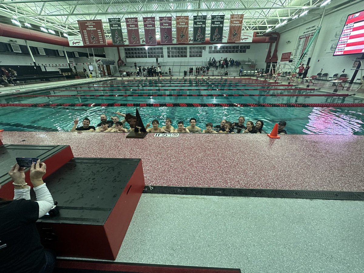 Congratulations to the Middleton Cardinals boys swim and dive team
on winning the D1 state championship today for back to back years. What a day to be a Cardinal. Also a big shout out to
Madison Memorial on finishing as state runner up. The Big 8 finished 1st &amp; 2nd @ state today!