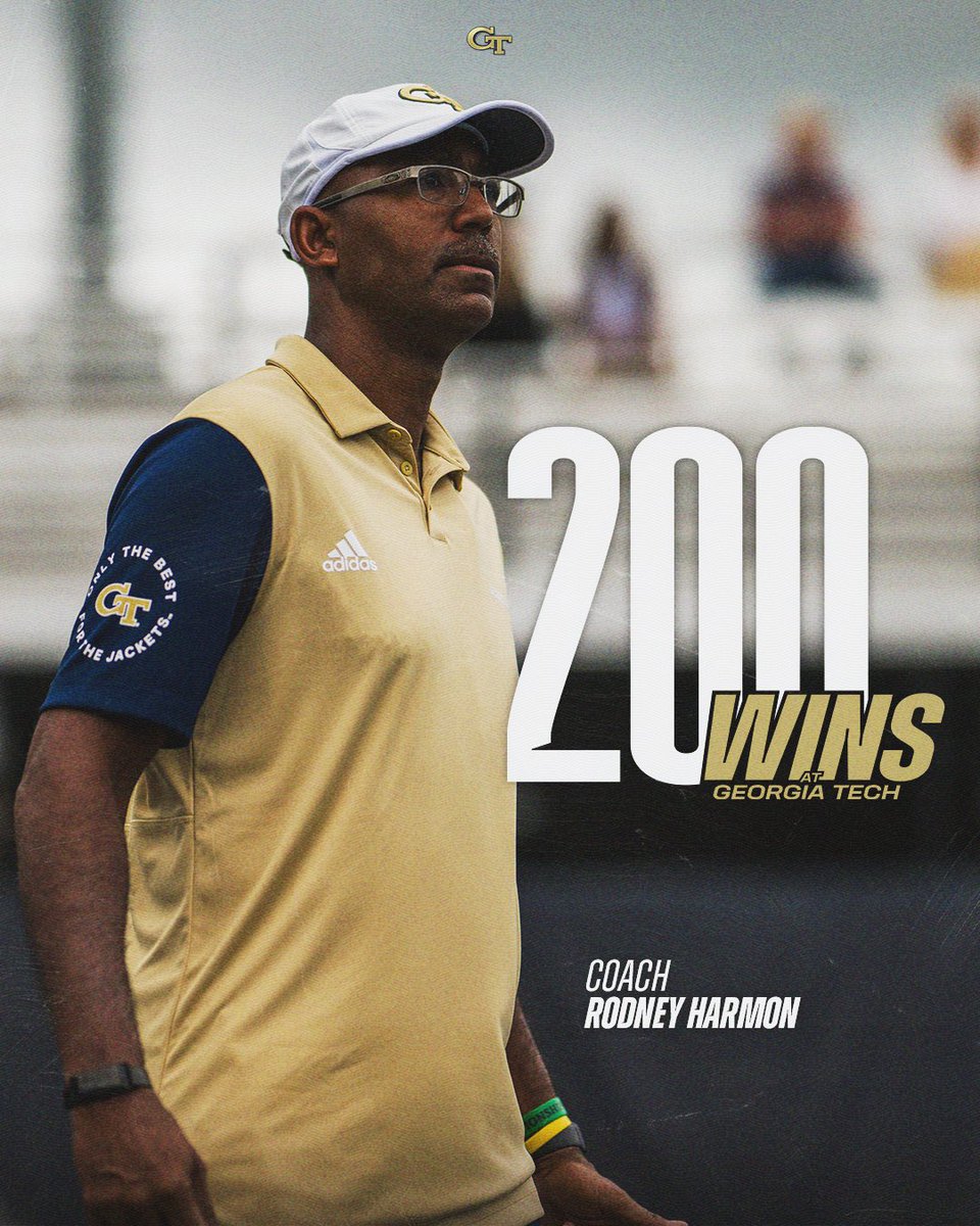 GT_WTEN's tweet photo. 2⃣0⃣0⃣

With today's win, head coach Rodney Harmon recorded his 200th win at Georgia Tech! Congrats, Coach! #StingEm https://t.co/W2tUeSCVs4