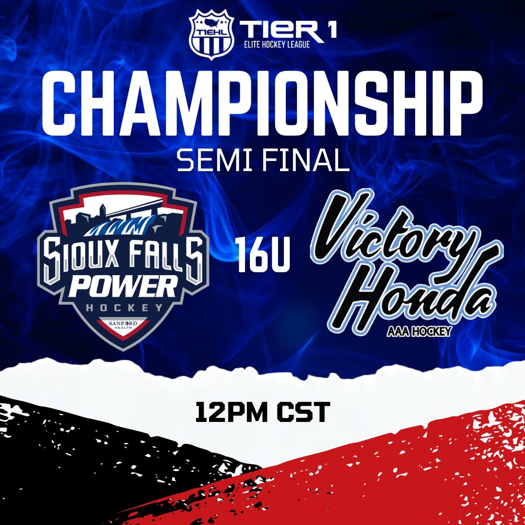 T1EHL's tweet photo. 🚨 SEMI-FINALS games are on the clock! Here are the 16U Championship games for tomorrow! https://t.co/sz9RKe6uBv