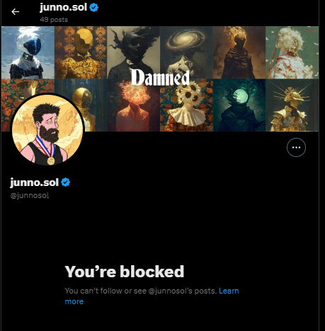 This guy @junnosol stole art from another person in this space, I replied under his tweet and he blocked me. 

Joined in December.

You shouldn't be supporting this.