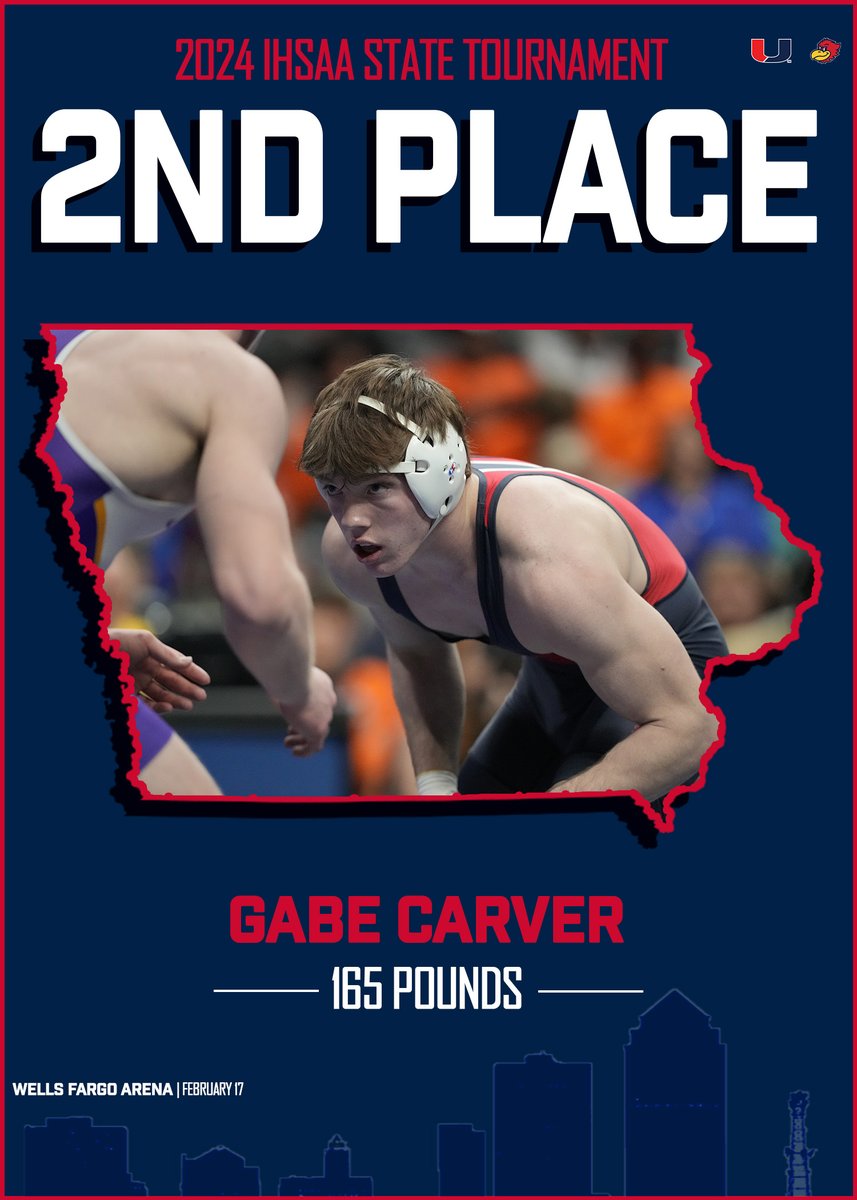 𝐏𝐎𝐃𝐈𝐔𝐌 𝐁𝐎𝐔𝐍𝐃 Gabe Carver is your Class 3A, 165-pound runner up at the 2024 @IHSAA State Wrestling Tournament. Congratulations on a great season, and outstanding career! #JHawkNation #iahswr @JHawkWrestlers