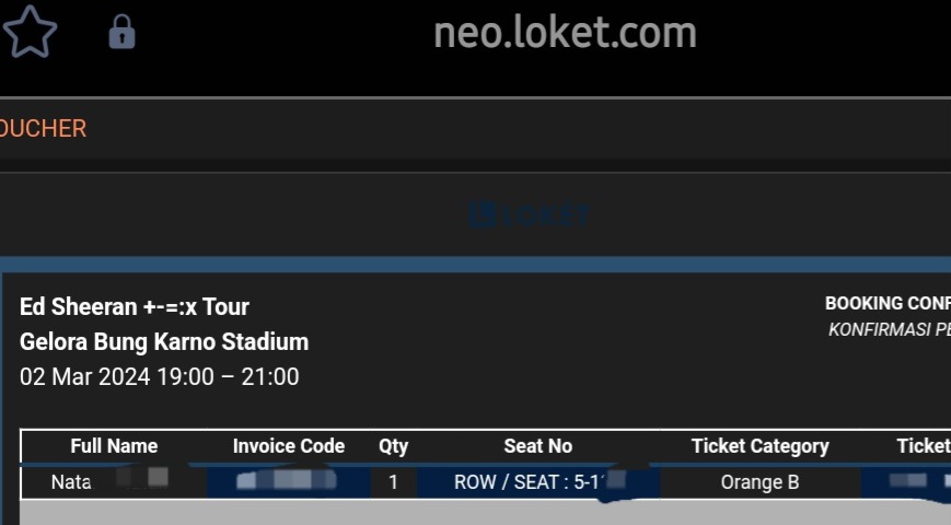 natalielliam's tweet photo. WTS Tiket konser 
Ed Sheeran in Jakarta
02 Maret 2024
1 tix pribadi sec Orange B , Row 5 beli pas pre-sale. Jual karena tdk bs hadir bentrok dengan jadwal dokter.
Underprice. DM me for more info
#WTS #WTB #EdSheeran #concert https://t.co/r5HK7y3wrb