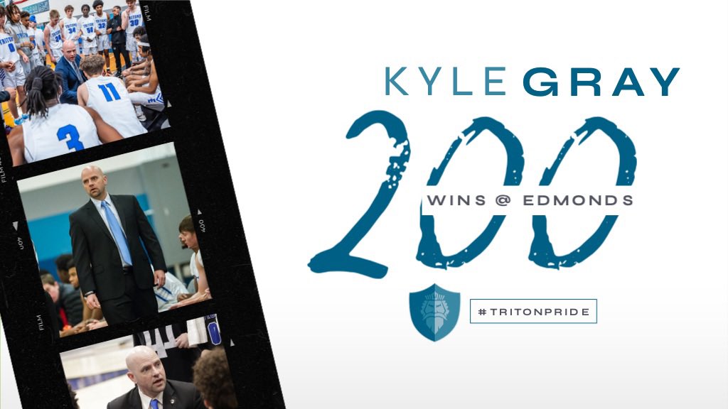 Coach Kyle Gray notches his 200th win at Edmonds tonight. He sits at 200-116 overall at Edmonds. Fastest in Edmonds history to 200 wins. Congrats coach! #tritonpride