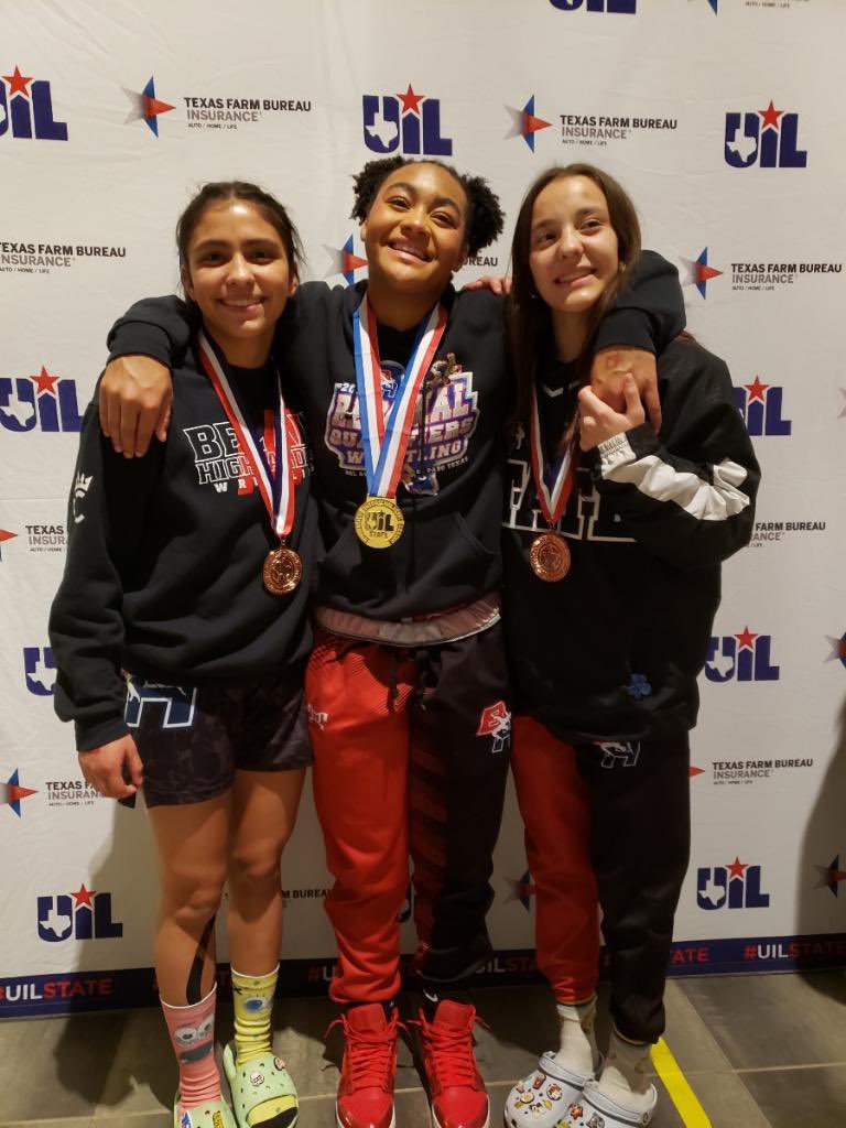 #BigRedPride is Unbelievably Proud of Our All State Wrestlers 💙❤️- Olivia Ontiveros, Cydney Davis, and Nahim Arenas!! Let’s Go @BelAirHigh Highlanders 🎉!!