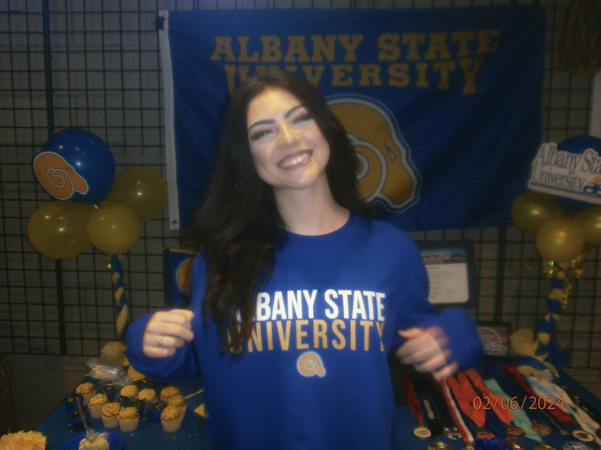 ava_droze's tweet image. So happy to announce my commitment to continue my academic and athletic career at Albany State University! Go Rams! #Committed #classof2024