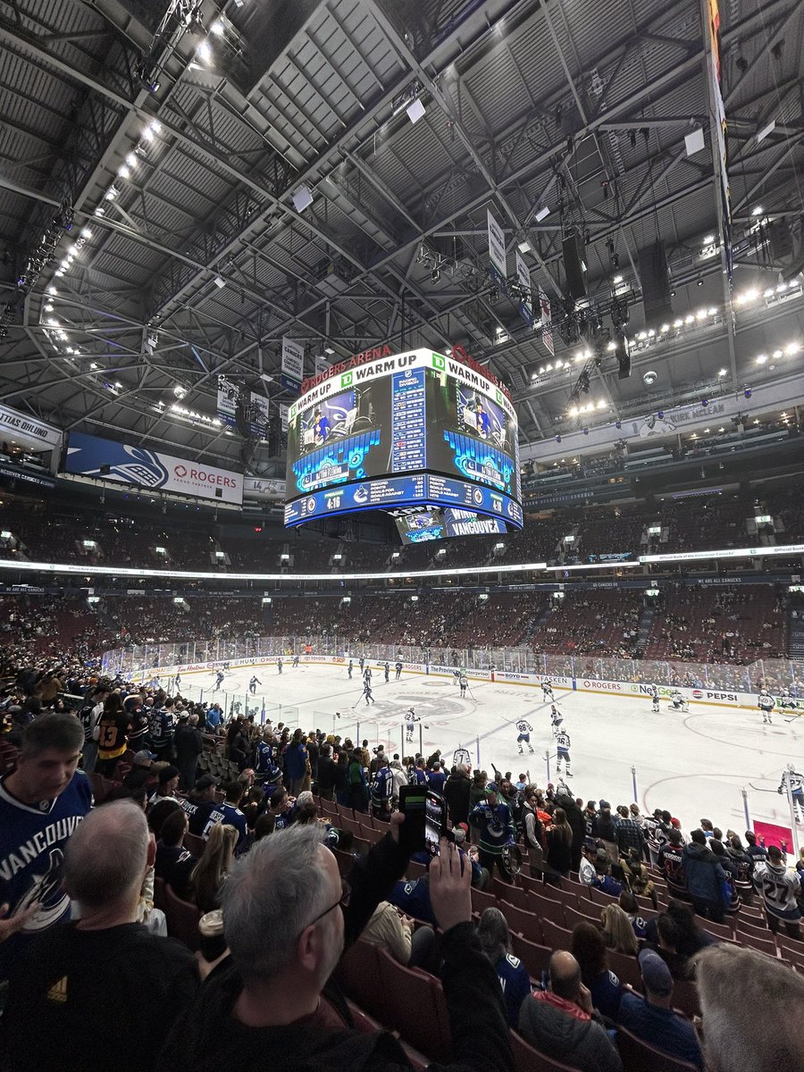 Already feeling the energy of this one!! #canucks vs #jets