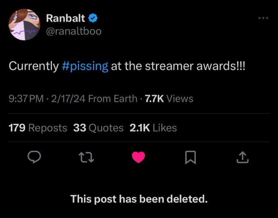 vonixskulls's tweet photo. if i had a nickel for every time a streamer tweeted regarding some wild ass thing at the streamer awards id have two, which isn’t a lot but it’s weird that it happened twice https://t.co/NctDcQVoo7