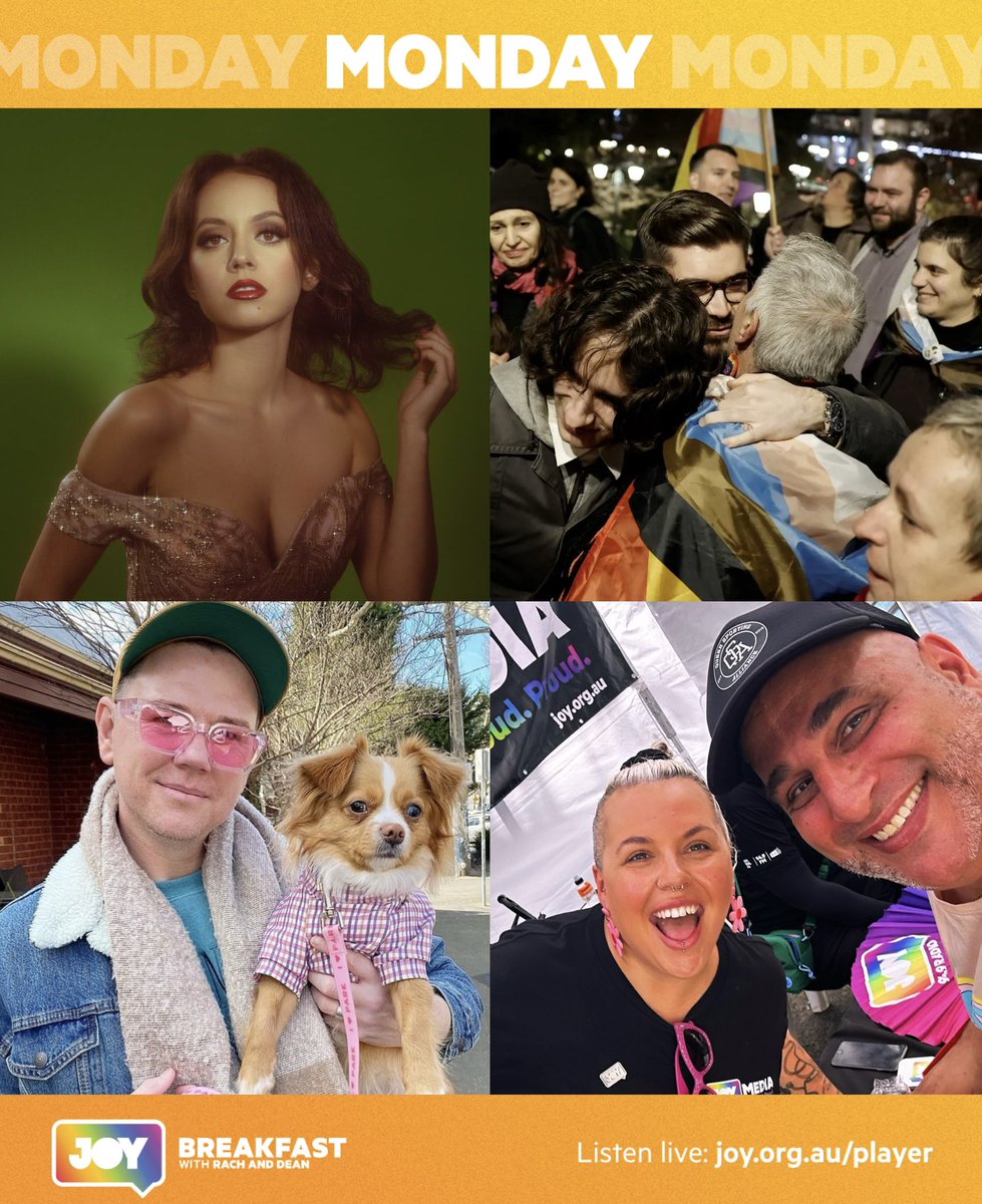 Monday morn on @joy949, <a href="/rmorrisonmakeup/">Rachel Morrison</a> &amp; we are joined by <a href="/SaharaBeck/">Sahara Beck</a> who’s performing at <a href="/ChapelOffChapel/">Chapel Off Chapel</a> Friday, we find out just why Greeces legalization of same sex marriage is so important, &amp; we chat to #GossipGay Joel.
All this &amp; more from 7-9am AEDT
#JOYBreakfast 
#JOY30