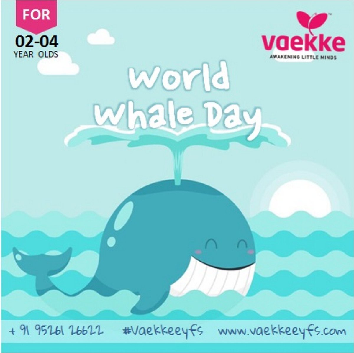 VaekkeEYFS's tweet photo. WORLD WHALE DAY 🐋
Happy #WorldWhaleDay !
Let's celebrate these majestic ocean giants & raise awareness about the importance of preserving their habitats & ensuring their well-being.
#SaveTheWhales #Vaekkeeyfs #DeviceFreePresschoolProgram #PreparingForKindergarten #EYFS https://t.co/OrdpU0LYwL