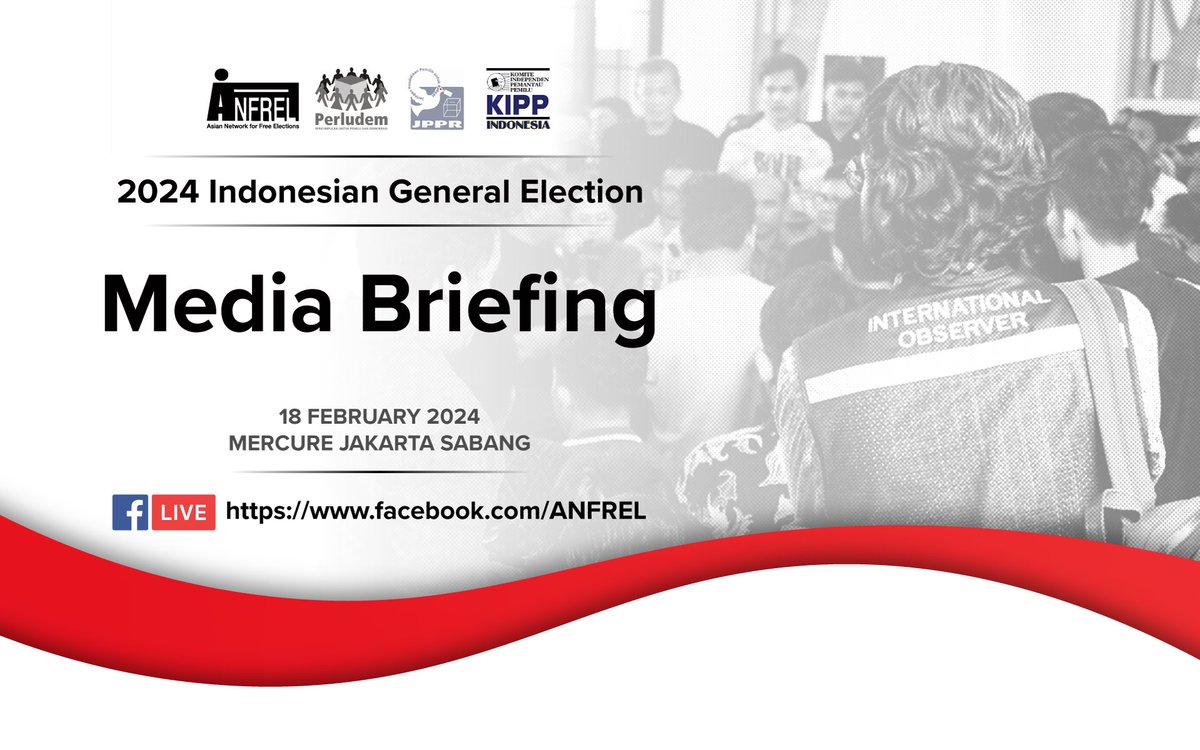 The Asian Network for Free Elections (<a href="/Anfrel/">ANFREL</a>) will release the interim report of its international expert election observation mission to the 2024 Indonesian General Election today, 18 February 2024, at 1 p.m. (Jakarta time). #Indonesia #Pemilu2024