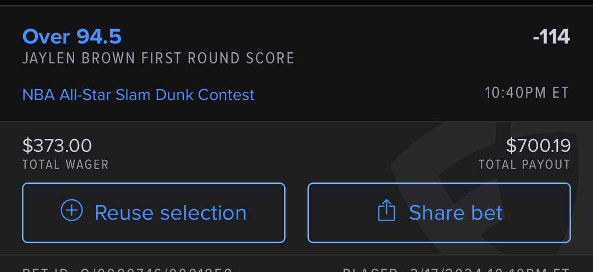FanduelGuru777's tweet image. LETS GO JAYLEN!! 
We need a 50 and 48!!! 
Just get over 94.5!! 
Let’s go!!  
#jaylenbrown #dunkcontest