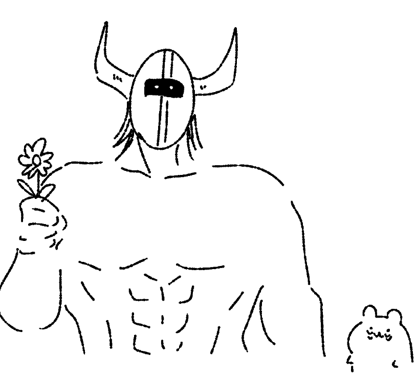 イカちゃんと描いて見せた時に情緒を心配された絵(私は精神的にいつだって健康です) 