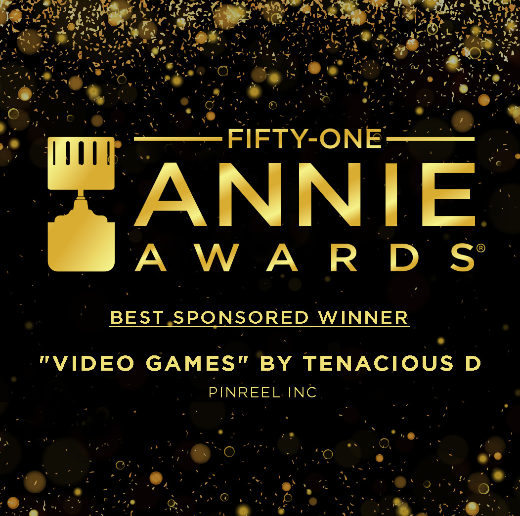 And the Annie Award for Best Sponsored goes to . . . 'Video Games' by Tenacious D! @tenaciousd #51stannieawards #asifahollywood