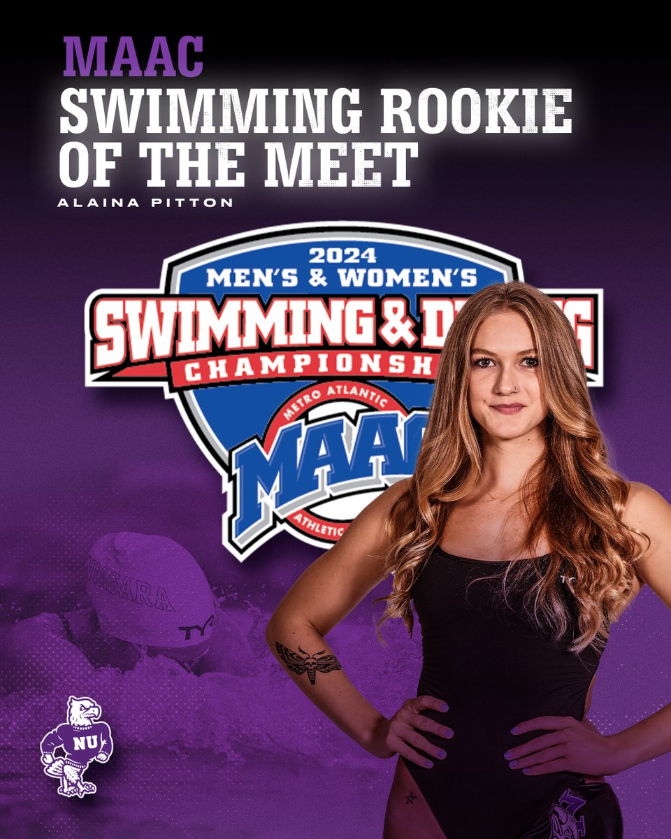 Freshman Alaina Pitton has been named MAAC Swimming Rookie of the Meet! Congratulations, Alaina! #EaglesTakeFlight