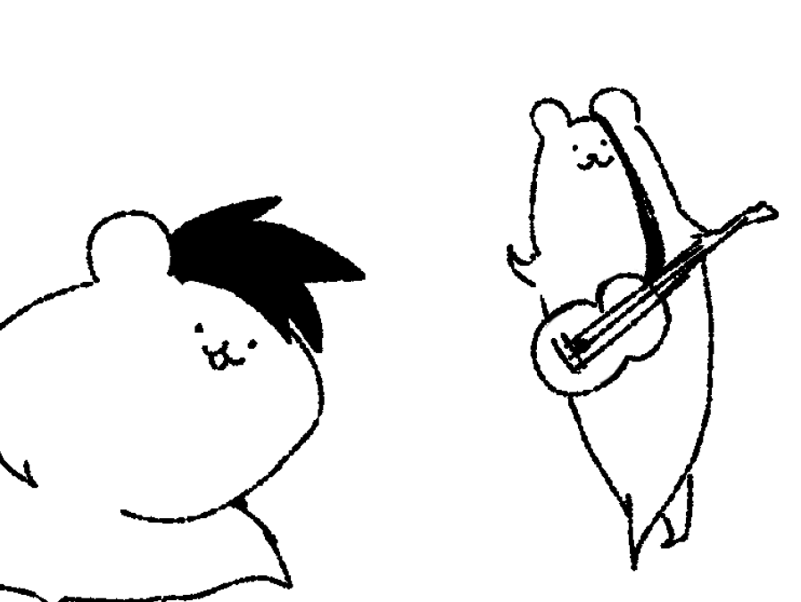 イカちゃんと描いて見せた時に情緒を心配された絵(私は精神的にいつだって健康です) 