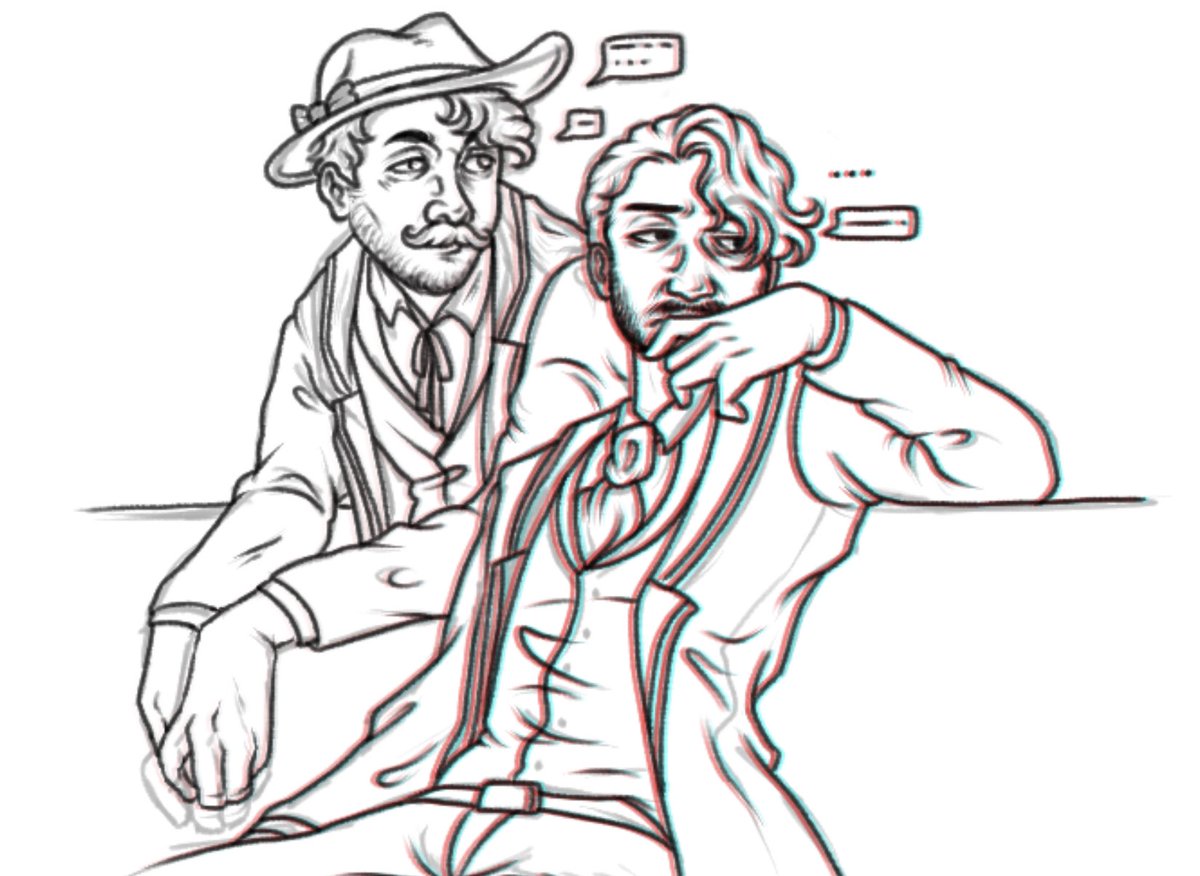 iiipeash's tweet photo. “If we have to fight, we fight. If we have to run, we’ll run. If we must die, we’ll die. But … we’ll stay free.”
Cowboys, amirite?
#darkiplier #wilfordwarfstache #theDA #wkmda #rdr2 https://t.co/cHCuFE4ZY4