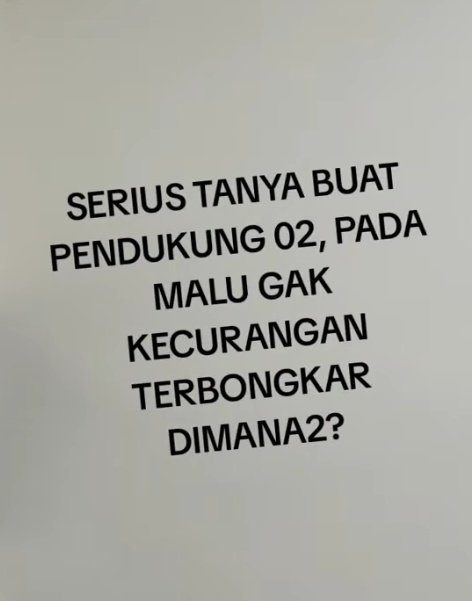 Nanya buat pendukung nya, malu gak sih..?