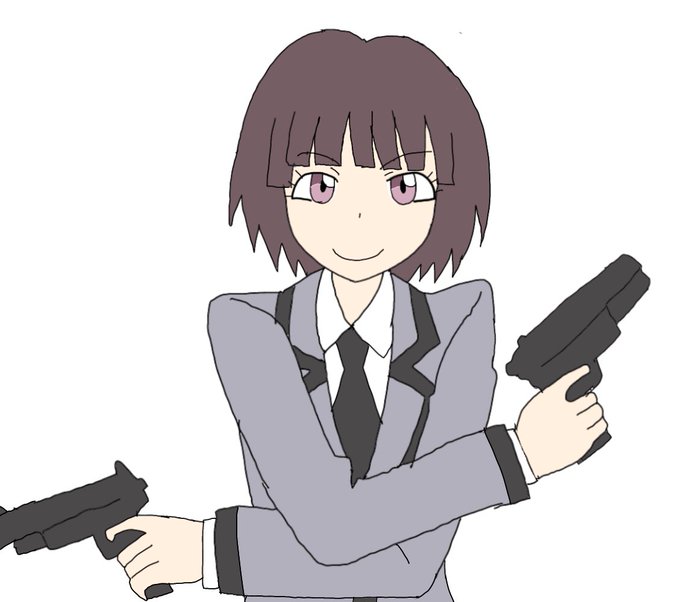 「handgun purple eyes」 illustration images(Latest)