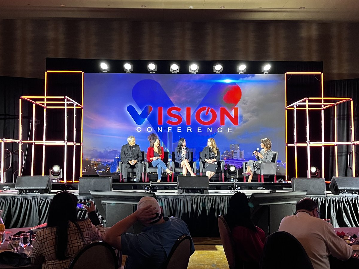 Excited to see amazing <a href="/CasandraLGarcia/">Cassy Garcia</a> on stage at <a href="/bienvenido_us/">Bienvenido</a> Vision Conference talking about policy, governance, and culture. Got to visit w/ 2 of her biggest fans… global connector Edward Retta, and <a href="/GoyaFoods/">Goya Foods</a> CEO Bob Unanue and several of his team members.