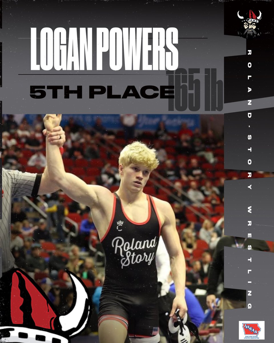 Congrats to Roland-Story Norsemen senior <a href="/LoganPowers34/">Logan Powers</a> finishing 5th place at the 2024 State meet in Class 2A at 165 lb. 

Powers pins Osage’s Gast in second period for the 5th place spot on the podium. 

Powers finishes his senior season with a record of 32-5. 
#iahswr