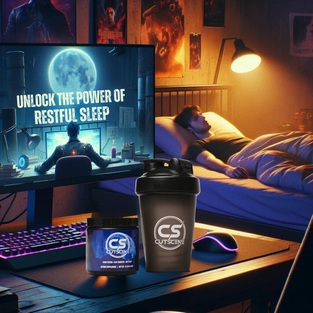 CutSceneSleep's tweet image. Gaming with buddies. Awesome. 

Stuck awake, unable to sleep afterwards. Trash. 

You have enough energy drinks for a lifetime. Try CutScene the sleep aid for gamers by gamers.
#gaming #sleepaid #forgamers