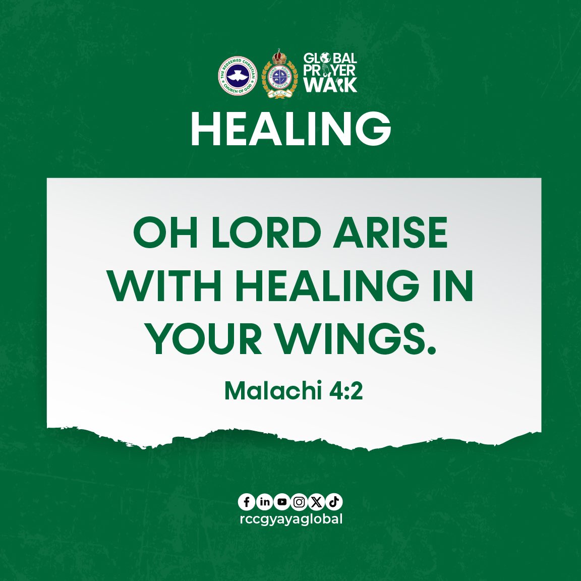 Oh Lord, arise with healing in Your wings and set us free from the shackles of ungodly and unrighteous practices in all our nations in Jesus' name!

#RCCGYouthGPW #HEALING #RCCGYouthGPW2024 #GPW2024