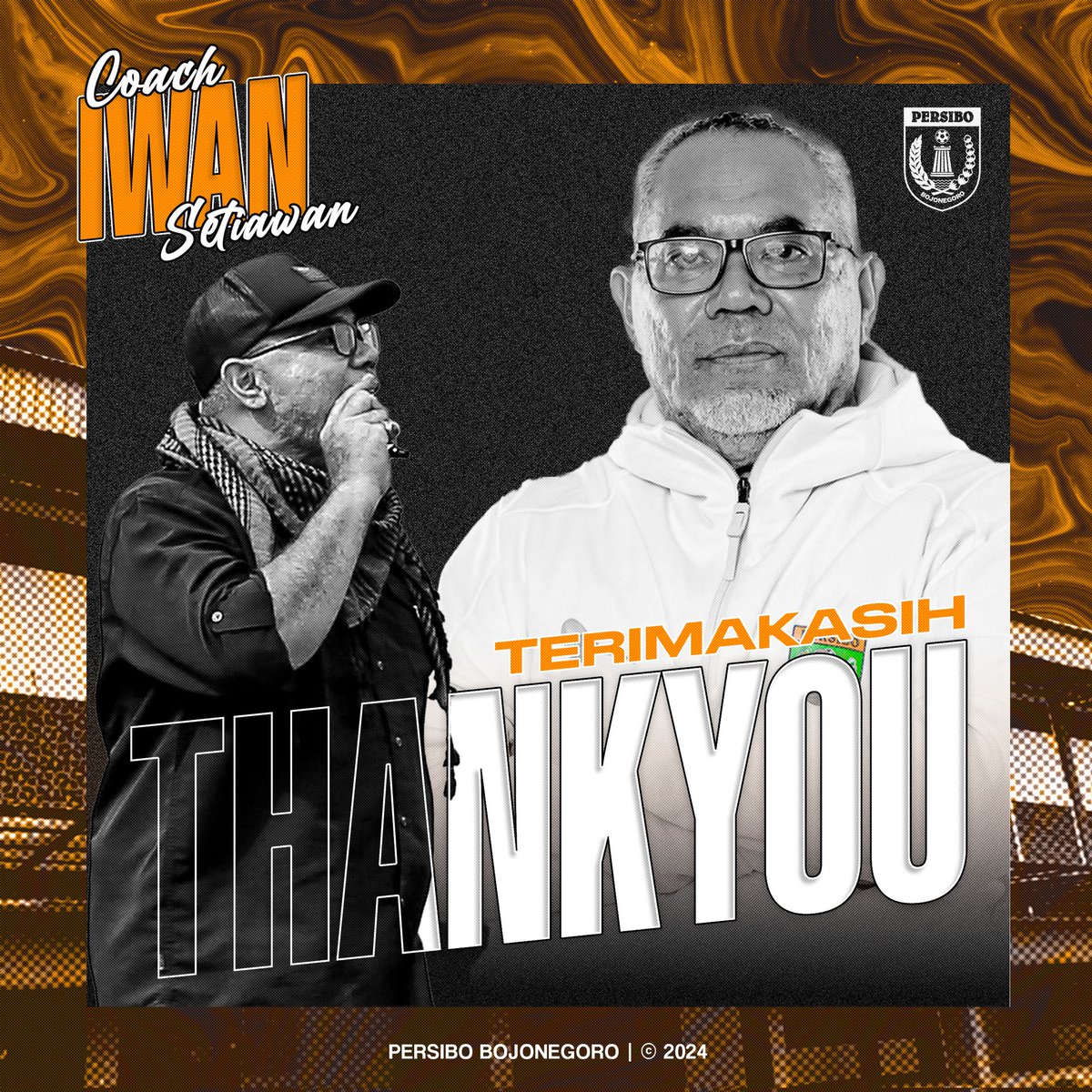 | 𝗧𝗵𝗮𝗻𝗸𝘆𝗼𝘂, 𝗰𝗼𝗮𝗰𝗵 𝗜𝘄𝗮𝗻. 

Manajemen tim Persibo Bojonegoro secara resmi dan profesional berhenti bekerjasama dengan coach Iwan Setiawan. Kami mengucapkan terima kasih atas kerjasama dan dedikasi nya
🟠🟠

#Persibo #persibobojonegoro