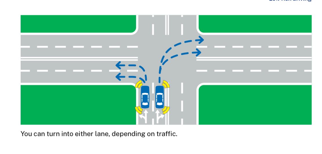 skitterrusty's tweet photo. @Project_Pete3 In the original satellite photo it is the only left turn lane however. Obviously if there is more than one left turn lane you need to keep left. Perhaps this image from the next page is a better illustration. https://t.co/9rGJU0RKGy