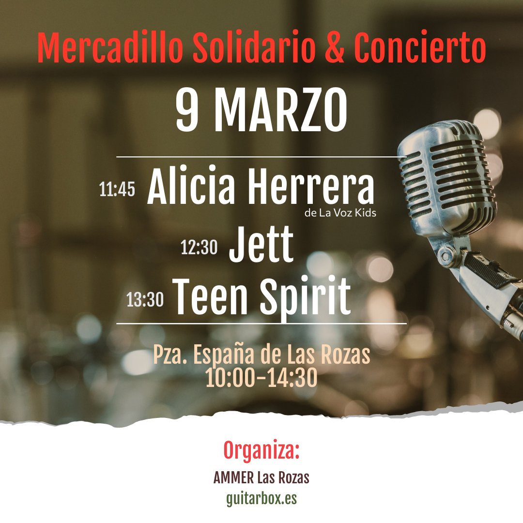 El próximo  9 de marzo, en el Mercadillo Solidario,  tendremos de nuevo música  en directo.