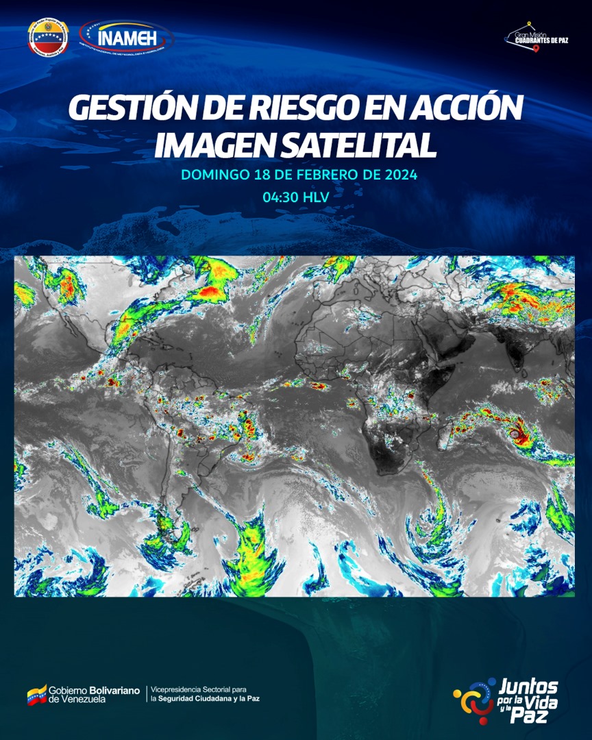 #18Feb #INAMEHInforma Imagen satelital IR global #FelizDomingo