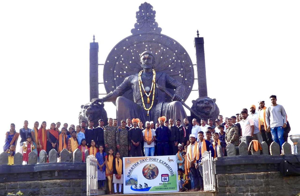 IaSouthern's tweet photo. The Maratha Light Infantry Regiment team, with 11 individuals including #Veterans, undertook Fort to Fort #CycleExpedition from #Belgaum to #Sinhagad. Covering 7 forts, the event commemorated the historic capture of #KondanaFort (#Sinhagarh) by Tanaji Malusare

#HistoryInTheRide https://t.co/LtYhKU3huH