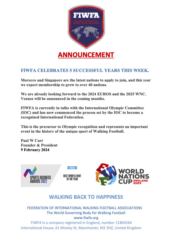 Exciting News. #walkingfootball #Olympics