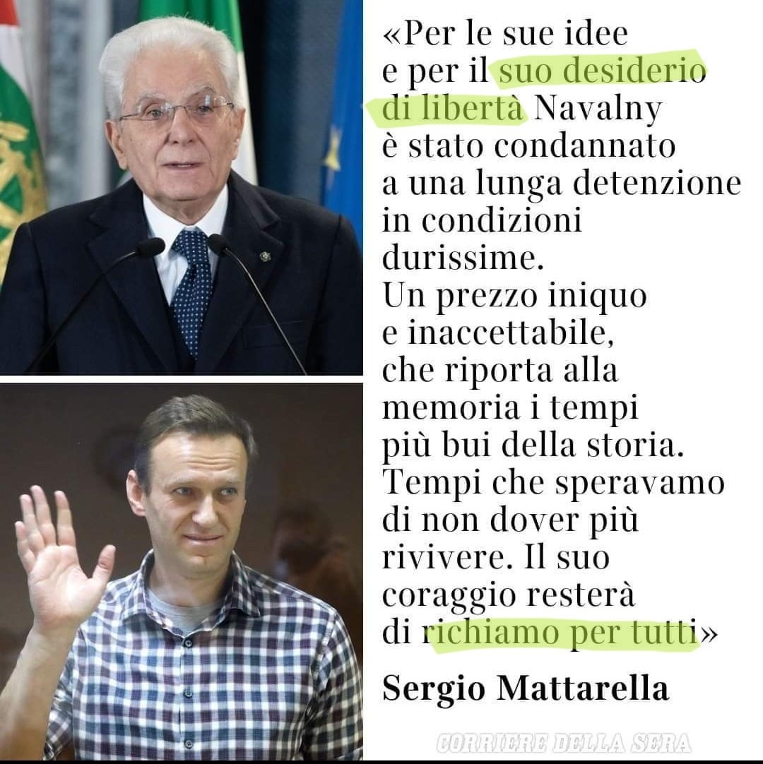 Egregio Presidente, siamo tutti addolorati per la morte di Navalny. Ma il suo non era "desiderio di libertà": era un estremista e xenofobo, che nel 2008 definiva gli islamici "scarafaggi da eliminare". Non sognava una Russia libera e democratica, non incarnava valori di libertà e