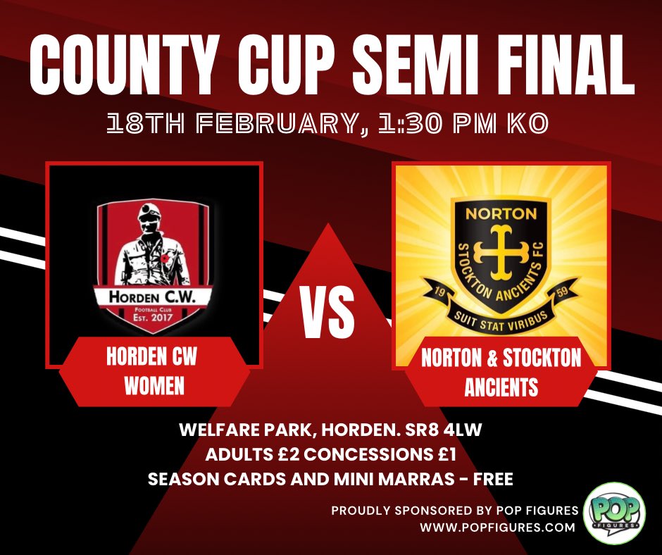 GAME DAY! Join us at Welfare Park in a slightly earlier 1:30 KO as we welcome current holders Norton &. Stockton Ancients for the County Cup Semi final! Gates open 12:30 🎟️ £2 Adults £1 Concessions 🔴⚫️⚽️ #UTM #UpTheMarras #countycup #semifinal #woso #womensfootball