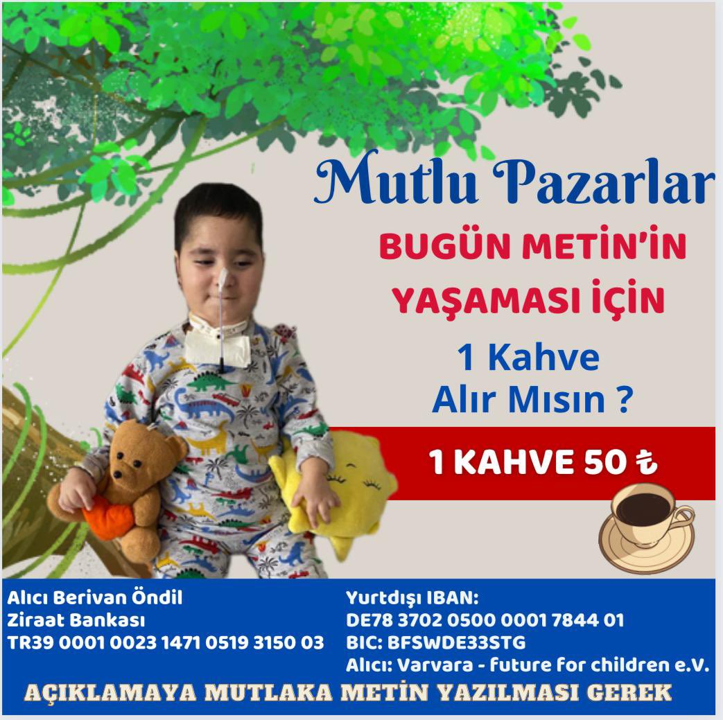 Mutlu Pazarlarr🫠 İlacına koşar adım giderken Umut olur bir kahve paranızı Metin’e ikram etmek istermisiniz.?🥰💛 Haydi @MetineUmutOll 1 ☕️50 ₺ Tr IBAN: TR39 0001 0023 1471 0519 3150 03 Alıcı: Berivan Öndil #pazar #GönülDağı #menzil #BoycottCarrefour #Polis #kismetseolur