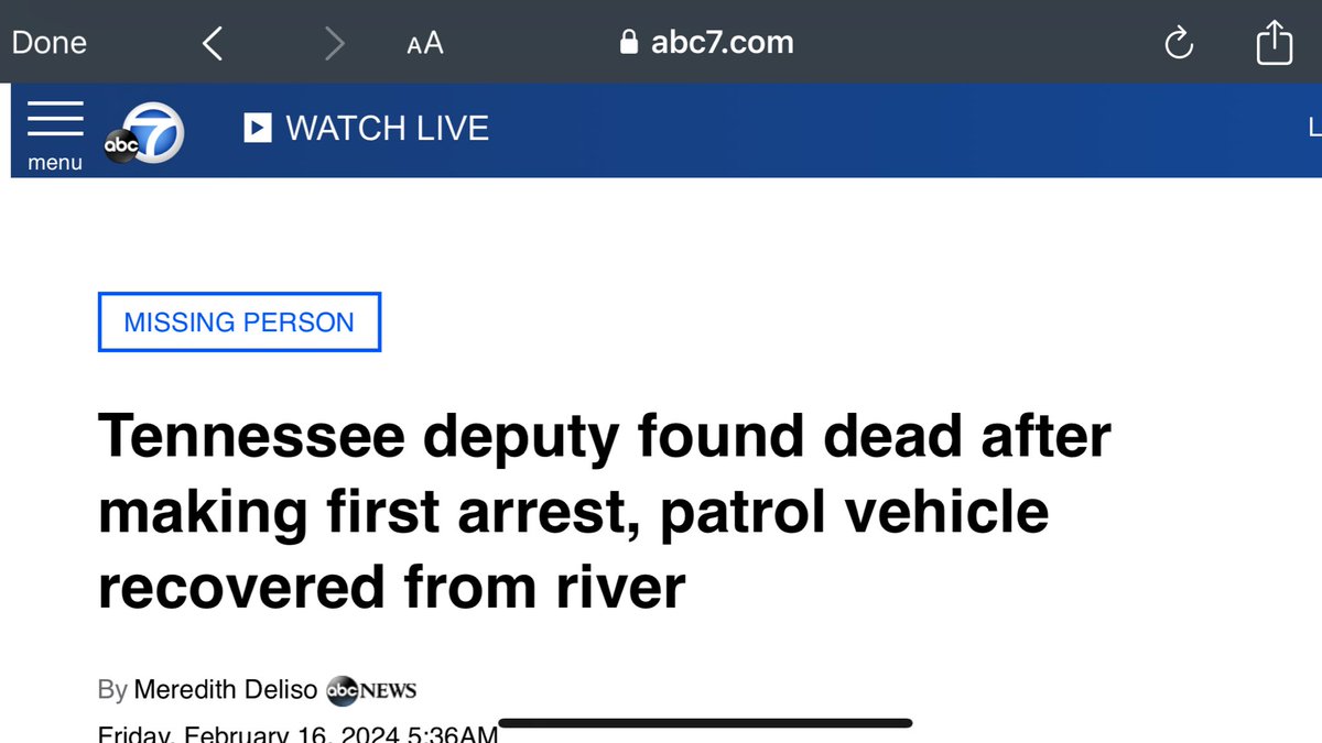 A Tennessee cop was texting at night, while driving a restrained woman in his back seat, bragging to his wife about making his first arrest, ran his car into a river, killing him & the helpless woman he had just arrested. This is the headline. The story barely mentions her.