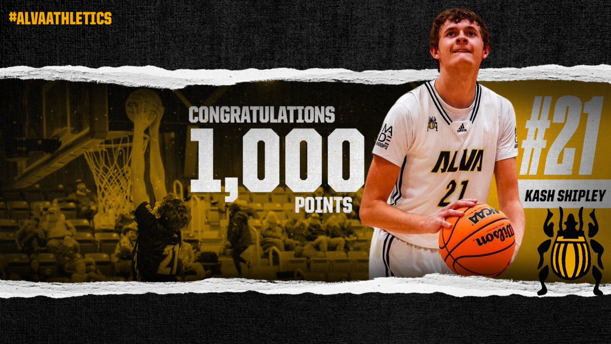 Congratulations Kash Shipley! 
#AlvaAthletics #AllIn #1000PointClub