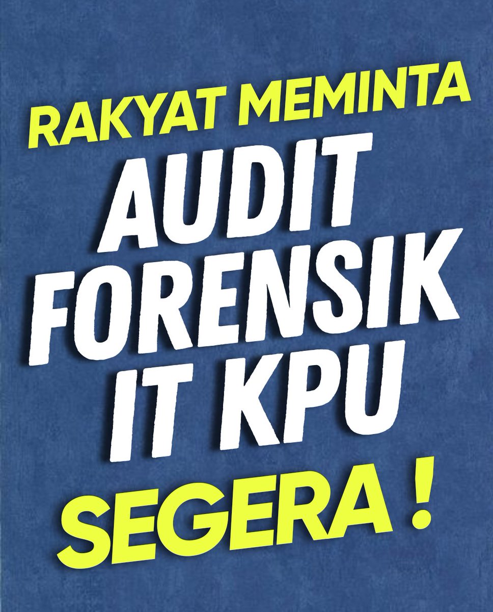 Yang Dukung #AuditForensikITKPU silahkan RTL, Ingat ya Tagarnya #AuditForensikITKPU 🙏