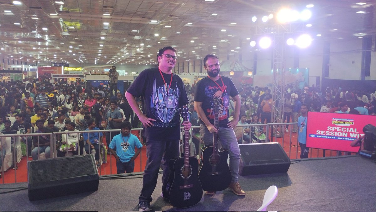 metalmanoj's tweet photo. That Incredible feeling when you've completed 100 Gigs . Day 1 of Chennai @ComicConIndia  was superb and memorable. Day 2 is today. See you at the Con folks !!! @DualityTheBand @captain_catpain https://t.co/OZddjXlTal