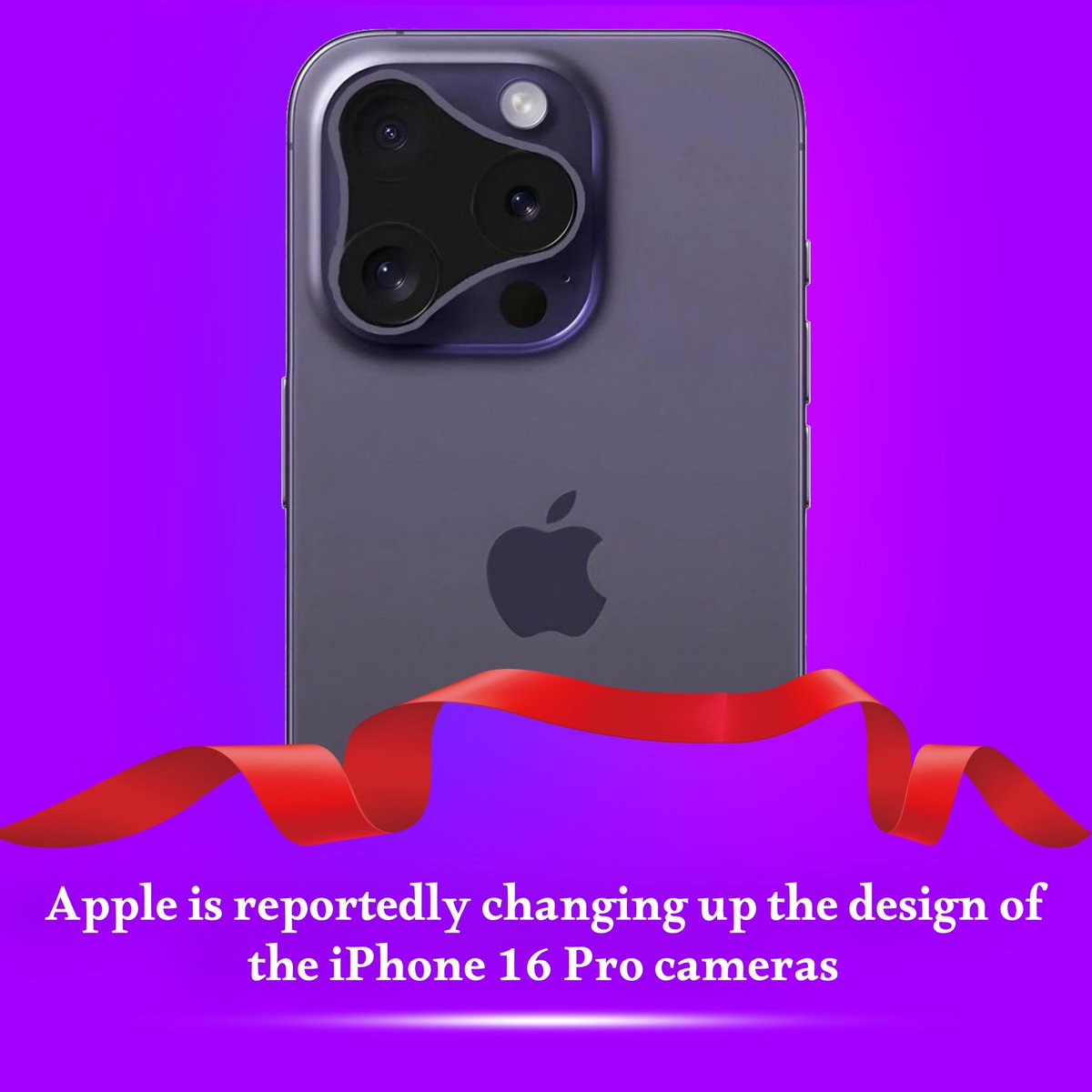 ebuzzprocom's tweet image. 🚨 Apple is reportedly changing up the design of the iPhone 16 Pro camera

#Apple #iPhone16Pro #eBuzzPro #TechNews