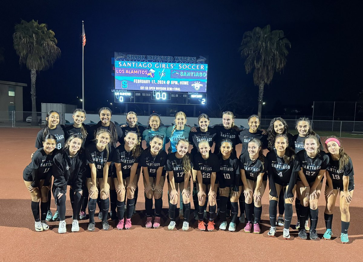 Sharks advance to the Open Division Final with a 1-0 win over Los Al-advance on a 2-0 aggregate (won 1-0 on Wednesday as well). We play Santa Margarita Friday-more details to follow. Maddy Saruwatari with the game winner off an assist from Jordan Goldstein.