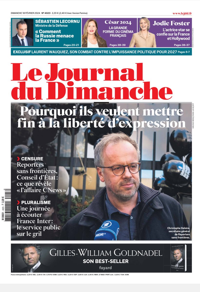 Le ⁦@leJDD⁩ ? Vous avez des nouvelles de #navalny ? Pas un mot dans tout le journal ! Vous avez repris le JDD et vous ne travaillez pas le vendredi et le samedi ?