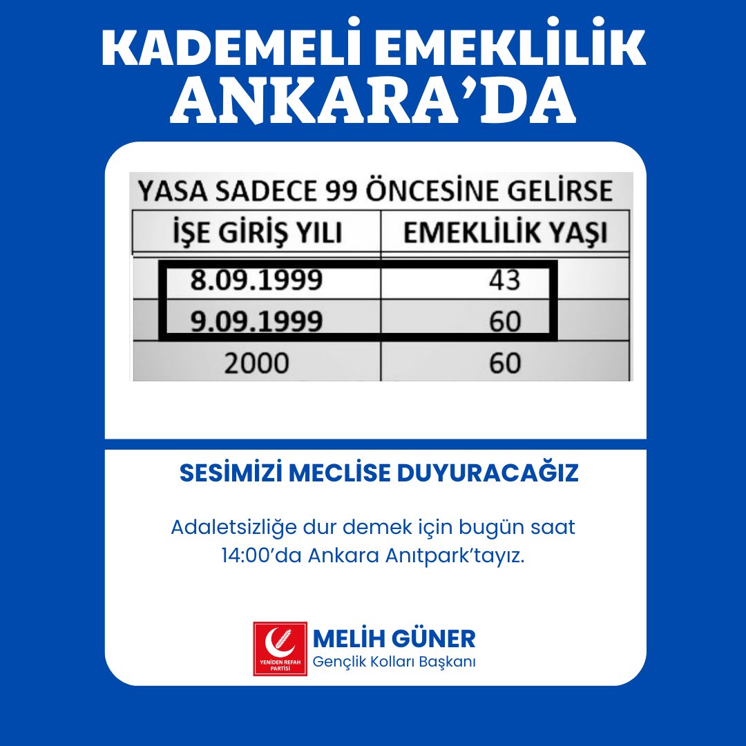 Sesimizi Meclise duyurmak için bugün Anıtpark’tayız.
 #KademeliEmeklilikAnkarada