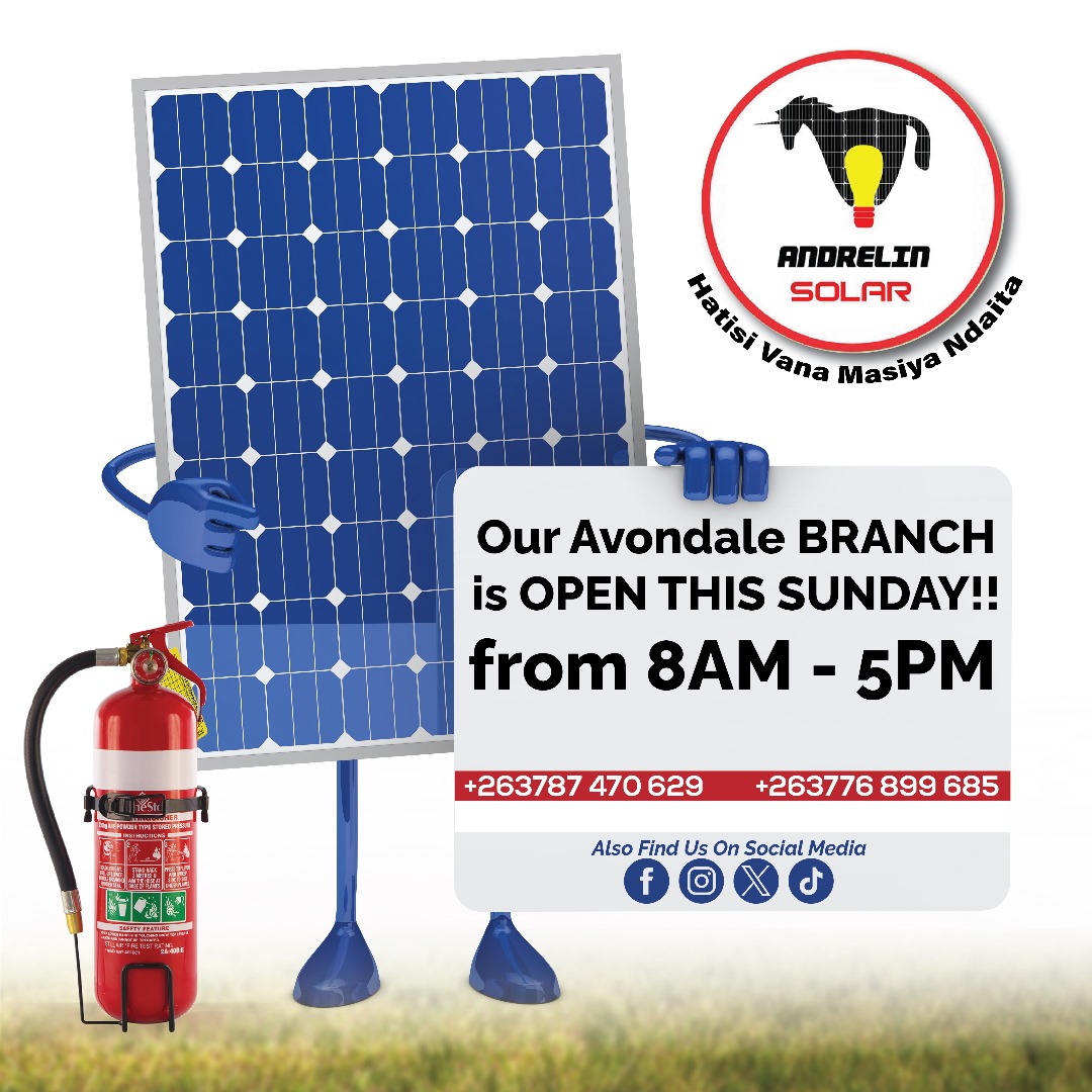 diverandyhlatyi's tweet image. OUR AVONDALE BRANCH IS OPEN THIS SUNDAY. PLEASE CONTACT THE NUMBERS ON FLYER. THANK YOU. 
 #zimsolar🇿🇼 #solarpower #installsolar #cleanenergy #hararesolarsupplier🇿🇼 #andrelinenterprisespl🇿🇼💡 #hatisivanamasiyandaita🇿🇼💡 #zimsolar🇿🇼
🤙📲+263 719215274 / +263774299888