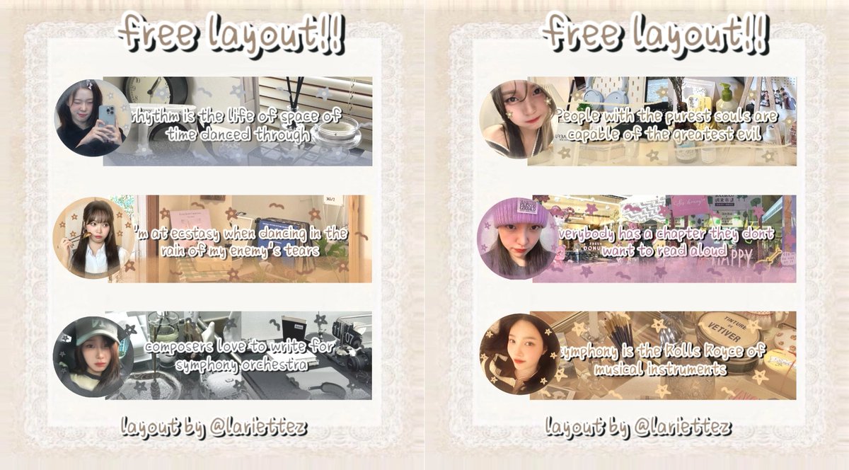 help repost? thank youu!<3

hii aku abis edit layout buat free layout nanti dan mau minta tolong ospek ke temen2 ba layout. kalau ada yang ga aman atau ada kesamaan dengan ba lain pls lemme know, ya! maaci🫶

#zonauang #zonaba