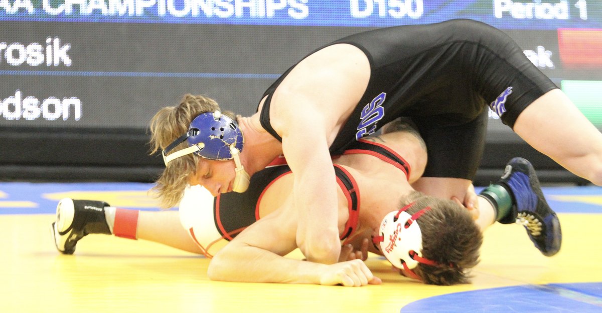SCIStephanie's tweet photo. State WR: Jarrett Dodson of @bronco_wrestle wins gold at state wrestling in the Class D 150-pound division. Way to go, Jarrett! #broncoblue #statechampion #congratulations https://t.co/vhRgDTBAoe