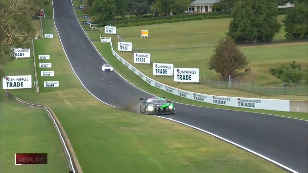 Cam Waters cools his tires on the grass. This is banned in iRacing.

#IGTC #B12hr